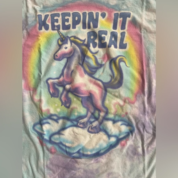 DOM Unicorn Keepin' it Real Tie-Dye T-Shirt - Picture 2 of 4